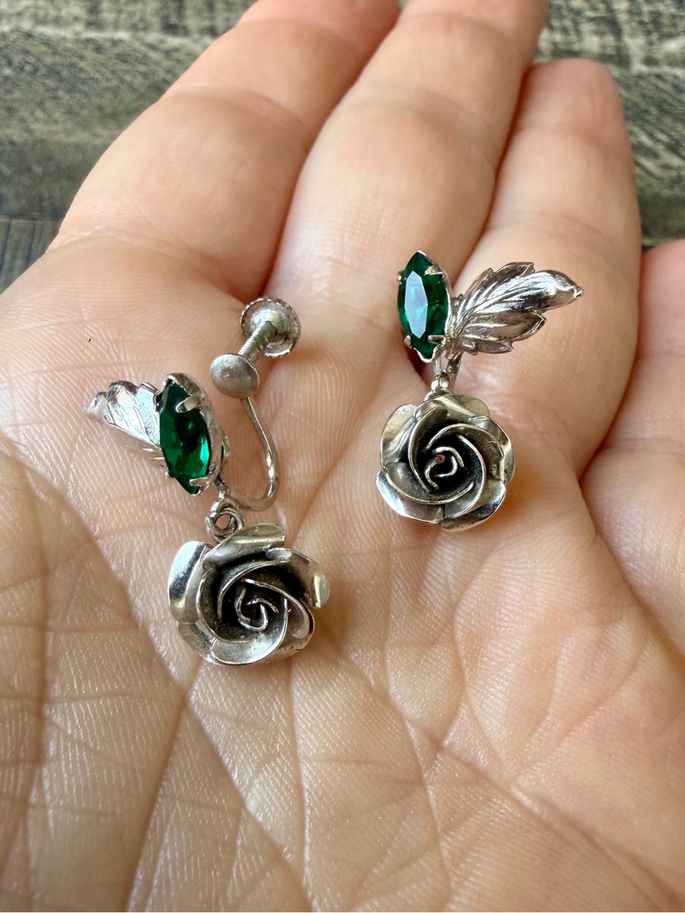 Vintage Boyd Bond Rose Drop Earrings